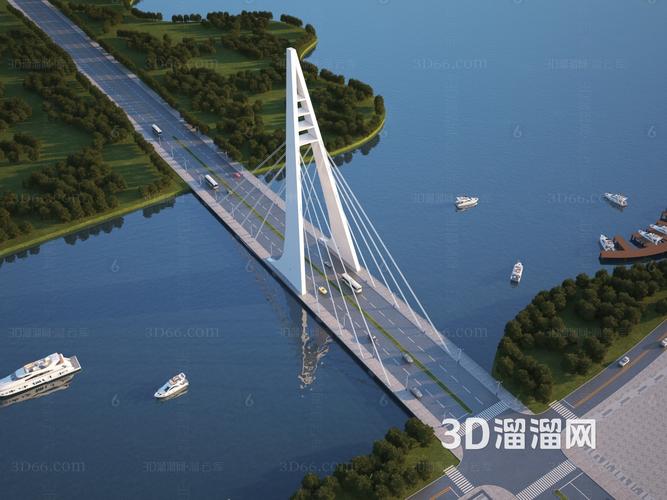 現(xiàn)代 橋3d模型